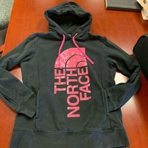 The North Face Black & Pink Hoodie Sweatshirt sz L